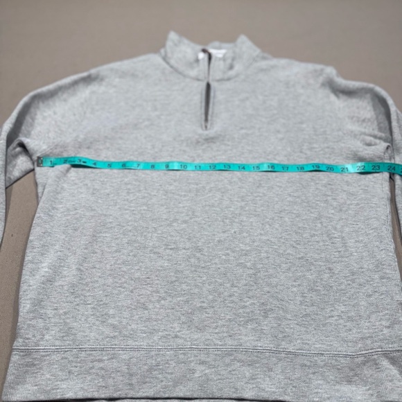 Lands' End Men's Light Gray Quarter Zip-Up Sweater - Picture 6 of 9